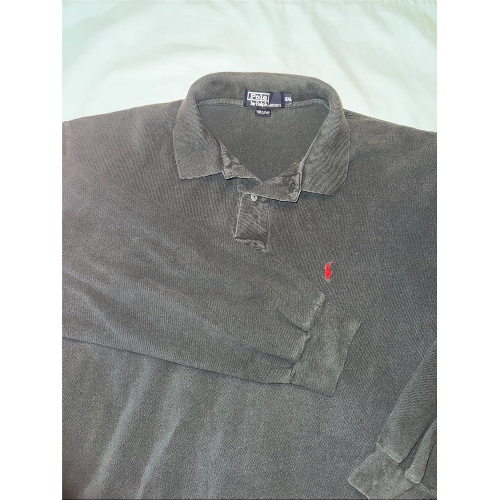 Polo Ralph Lauren Mens Hunter Green Long Sleeve Polo Shirt XXL Cotton Pique